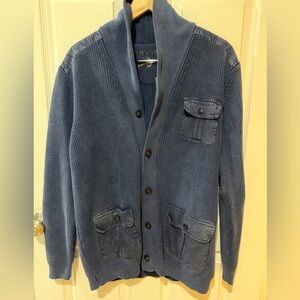 Orvis Blue Heavy Knit Shawl Collar Cardigan Sweater NWT!💙